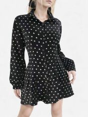 Акція на Плаття-сорочка коротке літнє жіноче SHEIN GD-00150974 S Чорно-біле від Rozetka