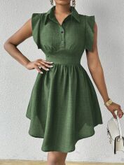 Акція на Плаття-сорочка коротке літнє жіноче SHEIN GD-00151046 S Хакі від Rozetka