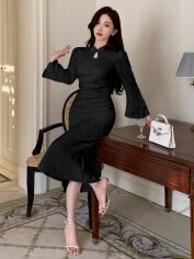 Акція на Плаття міді осіннє жіноче SHEIN GD-00151066 S Чорне від Rozetka