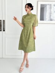 Акція на Плаття міді літнє жіноче SHEIN GD-00150616 S Світло-зелене від Rozetka