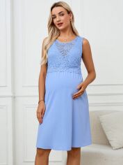 Акція на Плаття для вагітних і годуючих мам міді літнє SHEIN GD-00150618 S Блакитне від Rozetka