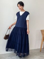 Акція на Сарафан жіночий SHEIN GD-00152794 XL Темно-синій від Rozetka