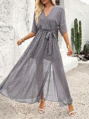 Акція на Плаття довге літнє жіноче SHEIN GD-00150662 S Сіре від Rozetka