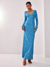 Акція на Плаття довге осіннє жіноче SHEIN GD-00150686 S Блакитне від Rozetka