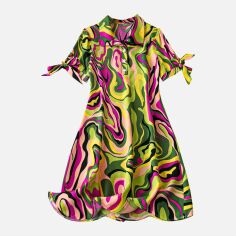Акція на Плаття-сорочка міді літнє жіноче SHEIN GD-00150802 S Комбіноване від Rozetka