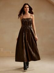 Акція на Сарафан зі штучної шкіри жіночий SHEIN GD-00150836 S Коричневий від Rozetka