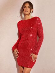 Акція на Плаття вечірнє коротке літнє жіноче SHEIN GD-00153435 XS Червоне від Rozetka