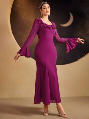 Акція на Плаття вечірнє довге літнє жіноче SHEIN GD-00152247 XL Пурпурове від Rozetka