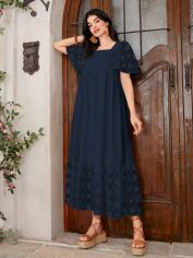 Акція на Плаття довге літнє жіноче SHEIN GD-00152258 XL Темно-синє від Rozetka