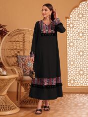 Акція на Плаття довге осіннє жіноче SHEIN GD-00152542 XL Чорне від Rozetka