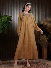 Акція на Плаття довге літнє жіноче SHEIN GD-00152578 XL Світло-коричневе від Rozetka