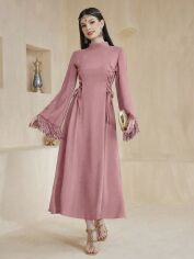 Акція на Плаття вечірнє довге осіннє жіноче SHEIN GD-00152666 XL Світло-рожеве від Rozetka