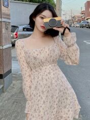 Акція на Плаття коротке літнє жіноче SHEIN GD-00152697 XL Світло-бежеве від Rozetka