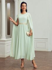 Акція на Плаття вечірнє довге літнє жіноче SHEIN GD-00150515 S Світло-зелене від Rozetka