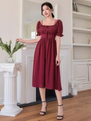 Акція на Плаття міді літнє жіноче SHEIN GD-00150529 S Вишневе від Rozetka