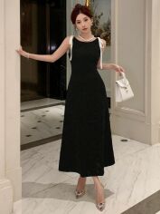 Акція на Плаття міді літнє жіноче SHEIN GD-00150531 S Чорне від Rozetka