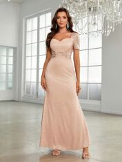 Акція на Плаття вечірнє довге літнє жіноче SHEIN GD-00153313 XS Світло-рожеве від Rozetka