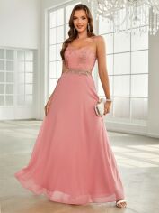 Акція на Плаття вечірнє довге літнє жіноче SHEIN GD-00153314 XS Світло-рожеве від Rozetka