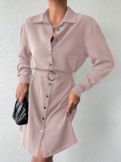 Акція на Плаття-сорочка коротке осіннє жіноче SHEIN GD-00153323 XS Рожеве від Rozetka