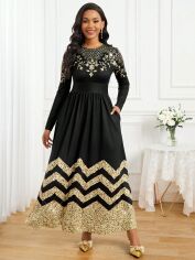 Акція на Плаття вечірнє довге осіннє жіноче SHEIN GD-00152165 XL Комбіноване від Rozetka