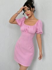 Акція на Плаття коротке літнє жіноче SHEIN GD-00152319 XL Світло-рожеве від Rozetka