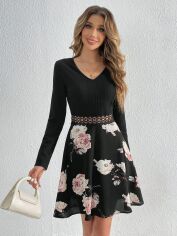 Акція на Плаття коротке літнє жіноче SHEIN GD-00151273 S Чорне від Rozetka