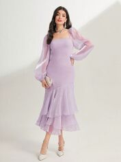 Акція на Плаття вечірнє міді літнє жіноче SHEIN GD-00151860 XL Бузкове від Rozetka