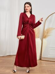 Акція на Плаття вечірнє довге осіннє жіноче SHEIN GD-00153177 XS Бордове від Rozetka