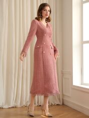 Акція на Плаття міді осіннє жіноче SHEIN GD-00151936 XL Світло-рожеве від Rozetka