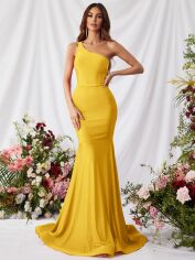 Акція на Плаття вечірнє довге літнє жіноче SHEIN GD-00151948 XL Жовте від Rozetka