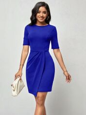 Акція на Плаття міді літнє жіноче SHEIN GD-00151960 XL Синє від Rozetka
