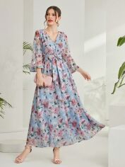 Акція на Плаття довге літнє жіноче SHEIN GD-00152176 XL Комбіноване від Rozetka