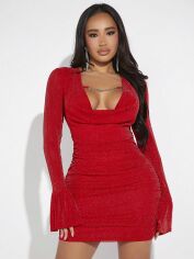 Акція на Плаття вечірнє коротке літнє жіноче SHEIN GD-00154459 S Червоне від Rozetka