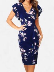 Акція на Плаття міді літнє жіноче SHEIN GD-00163283 XL Темно-синє від Rozetka