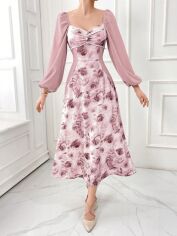 Акція на Плаття міді літнє жіноче SHEIN GD-00147296 M Світло-рожеве від Rozetka