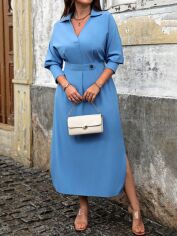 Акція на Плаття міді літнє жіноче SHEIN GD-00138630 2XL Блакитне від Rozetka