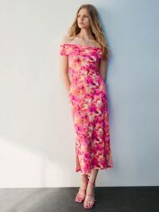 Акція на Плаття міді літнє жіноче SHEIN GD-00156111 XS Рожеве від Rozetka