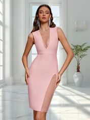 Акція на Плаття міді літнє жіноче SHEIN GD-00155596 M Світло-рожеве від Rozetka