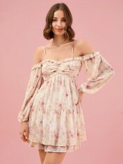 Акція на Плаття коротке літнє жіноче SHEIN GD-00155613 M Айворі від Rozetka