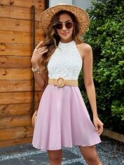 Акція на Плаття міді літнє жіноче SHEIN GD-00155390 L Рожеве від Rozetka