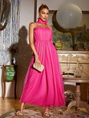 Акція на Плаття вечірнє довге літнє жіноче SHEIN GD-00158008 L Фуксія від Rozetka