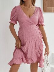 Акція на Плаття на запах для вагітних коротке літнє SHEIN GD-00153514 XS Рожеве від Rozetka