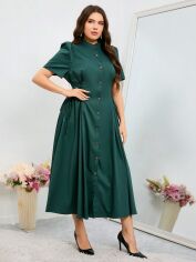 Акція на Плаття вечірнє міді літнє жіноче SHEIN GD-00161730 2XL Темно-зелене від Rozetka