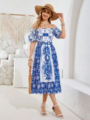 Акція на Плаття міді літнє жіноче SHEIN GD-00154512 M Комбіноване від Rozetka