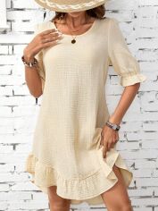 Акція на Плаття міді літнє жіноче SHEIN GD-00153524 XS Кремове від Rozetka