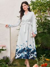 Акція на Плаття-сорочка міді літнє жіноче SHEIN GD-00158679 L Біле від Rozetka