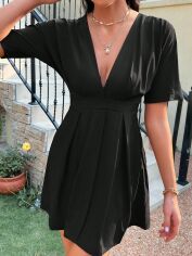 Акція на Плаття коротке літнє жіноче SHEIN GD-00156100 XS Чорне від Rozetka