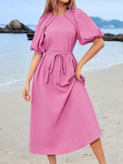 Акція на Плаття міді літнє жіноче SHEIN GD-00154452 XL Рожеве від Rozetka