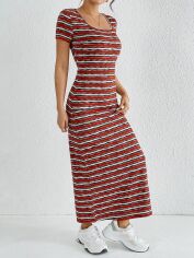 Акція на Плаття-футболка довге літнє жіноче SHEIN GD-00155845 S Коричневе від Rozetka