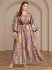 Акція на Плаття вечірнє довге осіннє жіноче SHEIN GD-00154926 4XL Комбіноване від Rozetka
